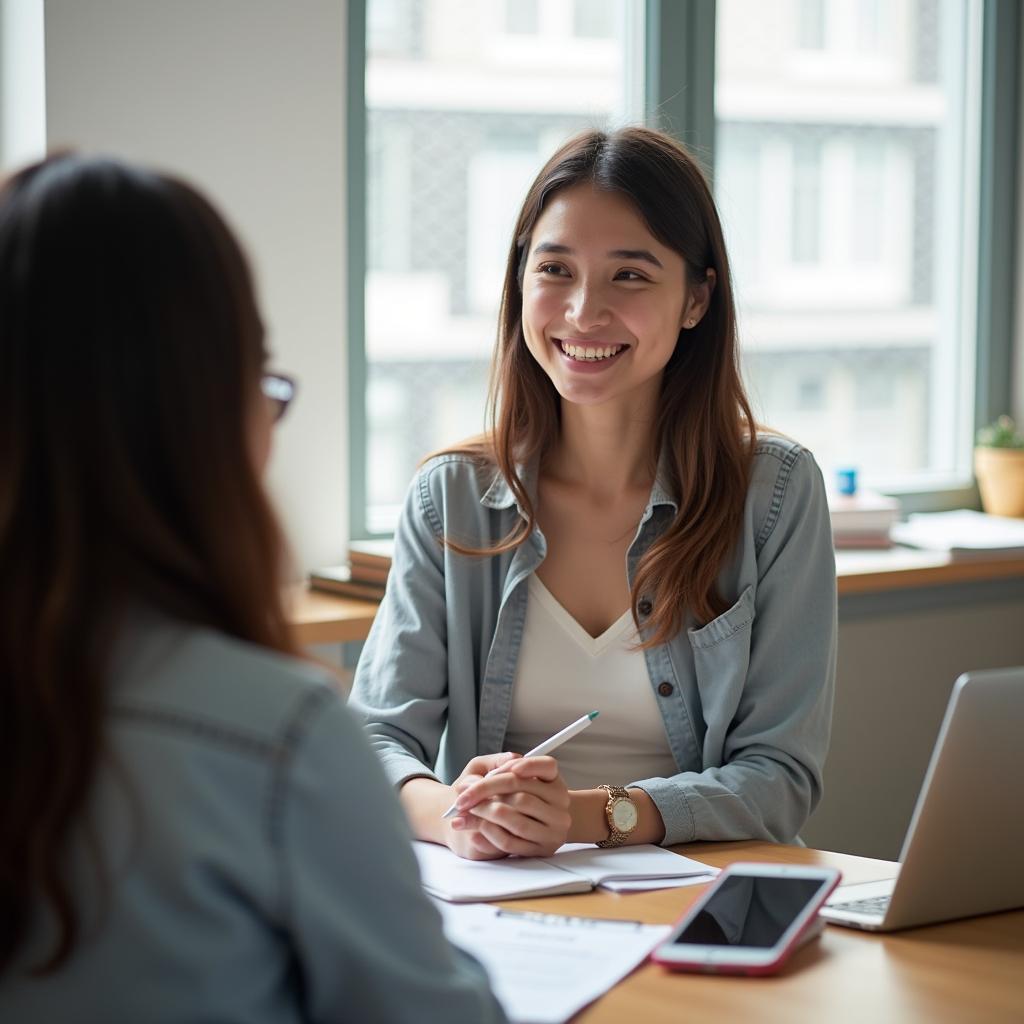 Học viên tự tin trả lời câu hỏi IELTS Speaking Part 1 về động vật thú cưng với giám khảo