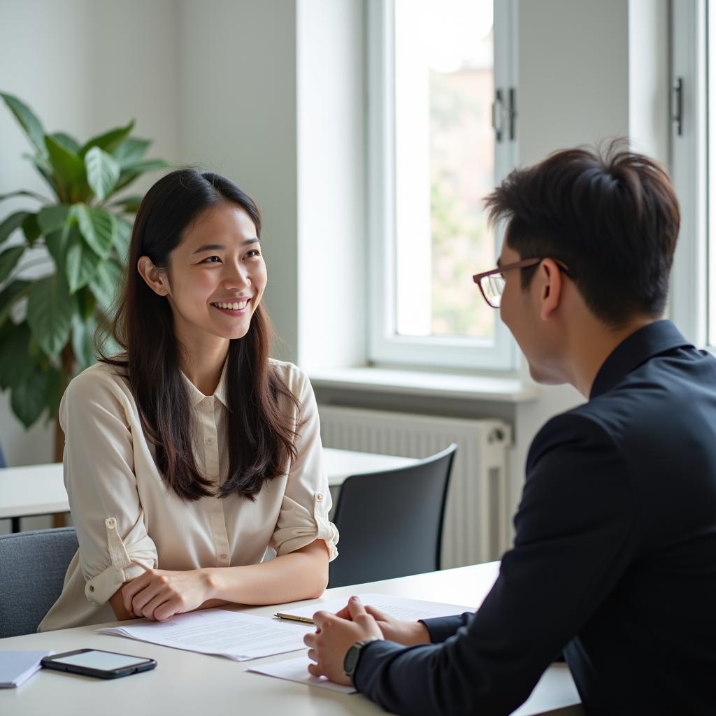 Học viên đang luyện tập IELTS Speaking Part 1 về chủ đề thói quen ngủ trưa với giáo viên