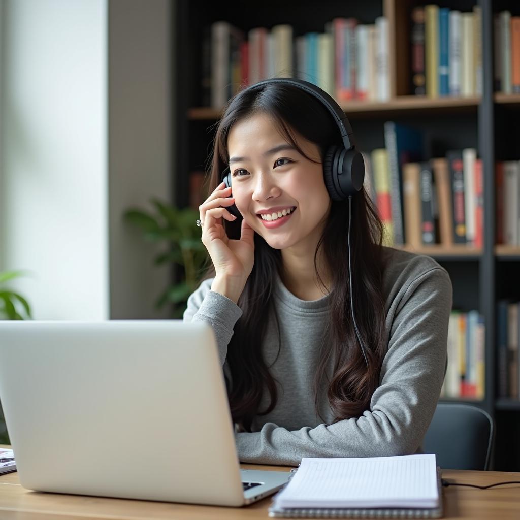 Học viên đang luyện tập kỹ năng mới trong bài thi IELTS Speaking về chủ đề describe a skill you want to master