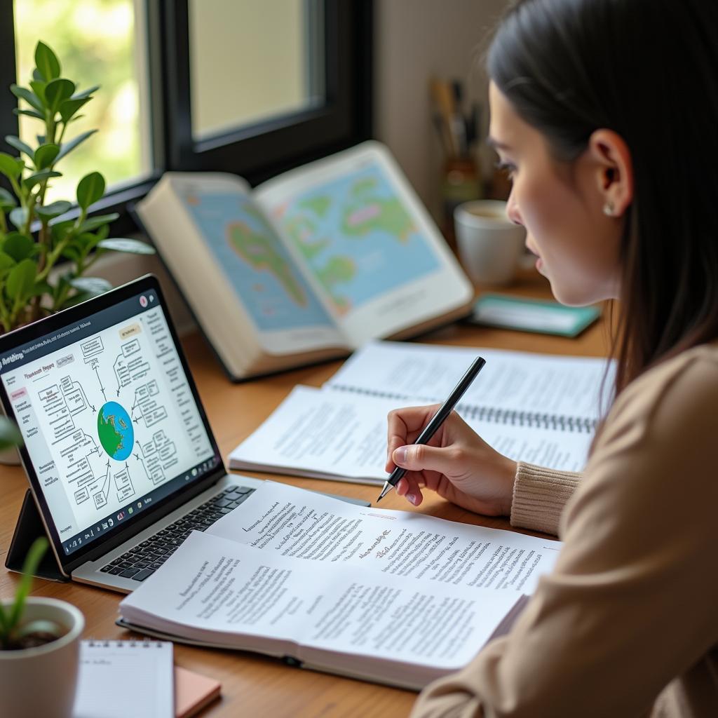 Học viên đang học từ vựng IELTS Speaking về chủ đề địa điểm du lịch độc đáo