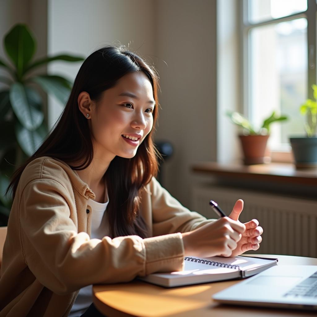 Học viên đang luyện tập trả lời câu hỏi IELTS Speaking Part 1 về chủ đề thay đổi trong cuộc sống