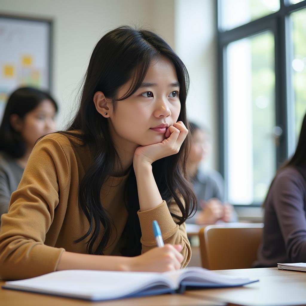 Học viên đang luyện tập trả lời câu hỏi IELTS Speaking Part 1 về chủ đề tương lai và địa điểm yêu thích