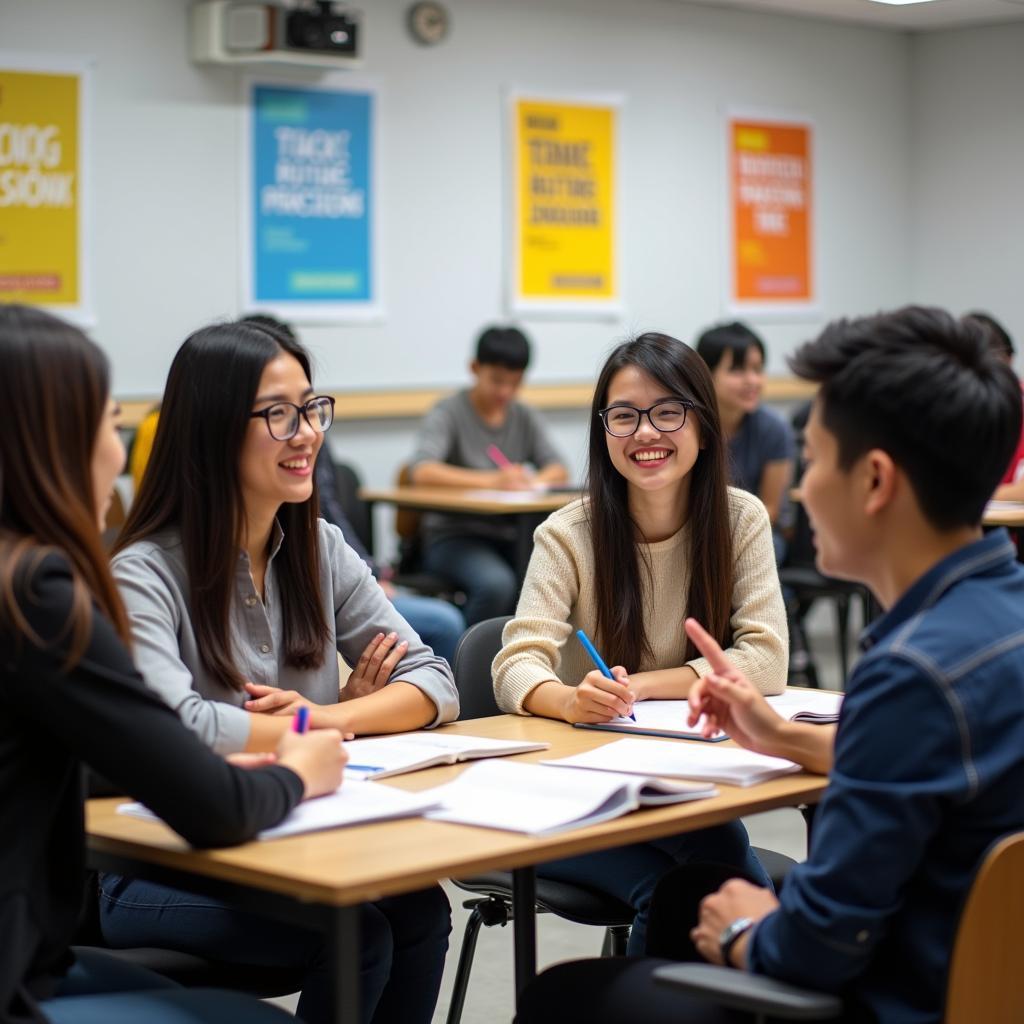 Học viên đang luyện thi IELTS Speaking Part 1 về chủ đề người truyền cảm hứng theo đuổi đam mê
