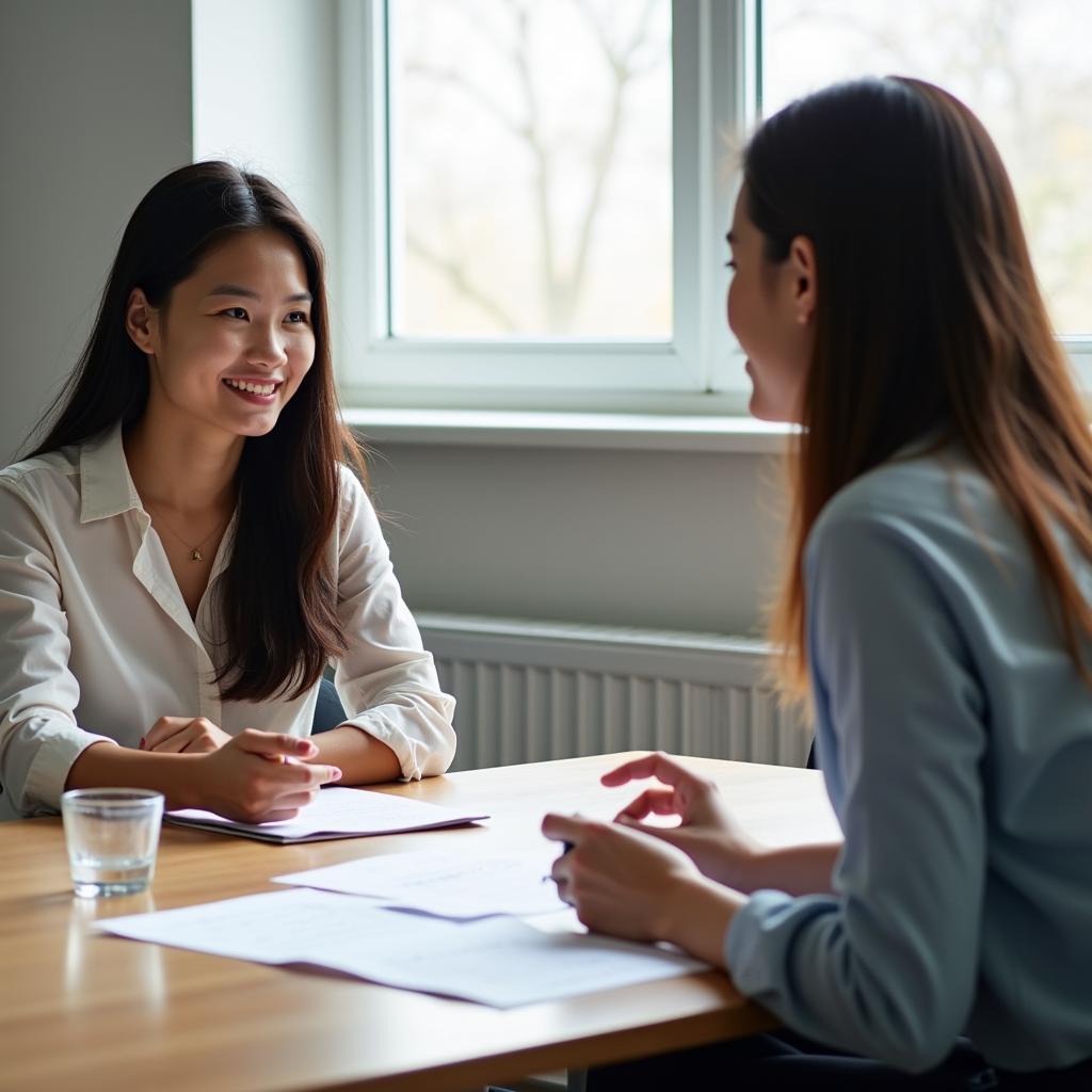 Học viên Việt Nam luyện tập IELTS Speaking về chủ đề sự kiện gia đình đặc biệt với giáo viên