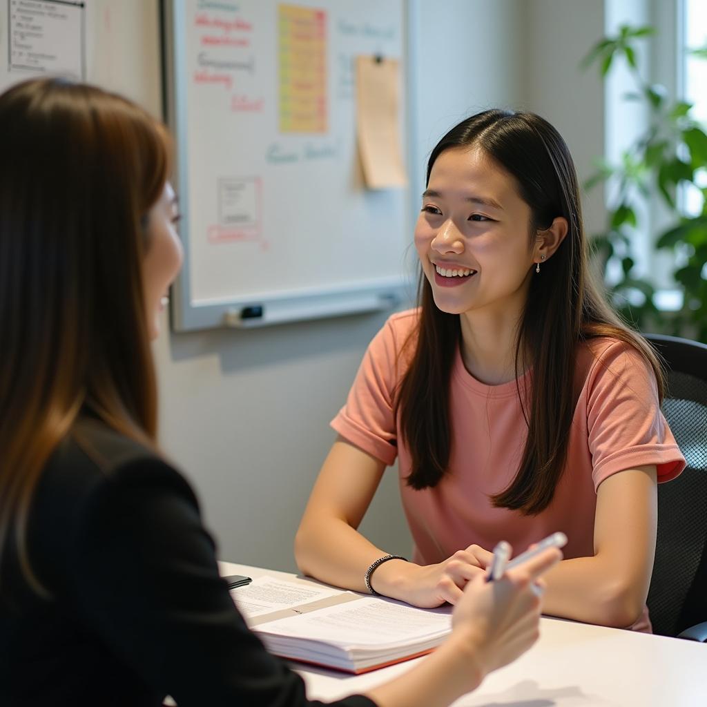 Học viên Việt Nam luyện thi IELTS Speaking về chủ đề thiên nhiên với giáo viên