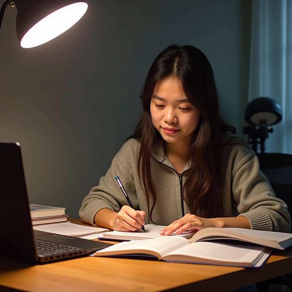 Học viên đang luyện viết IELTS Writing Task 2 về quỹ dự phòng khẩn cấp