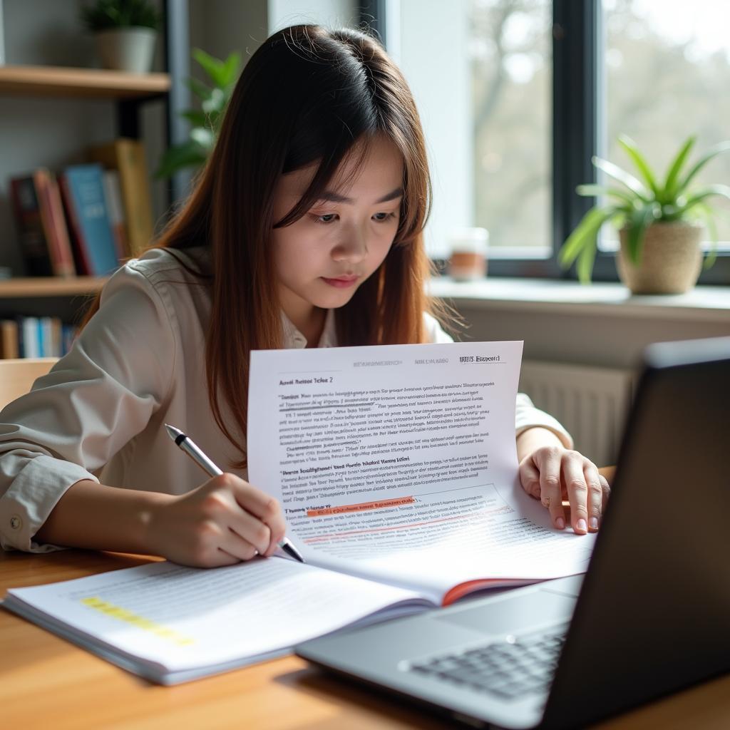 Học viên đang phân tích đề bài IELTS Writing Task 2 về sức khỏe tâm thần