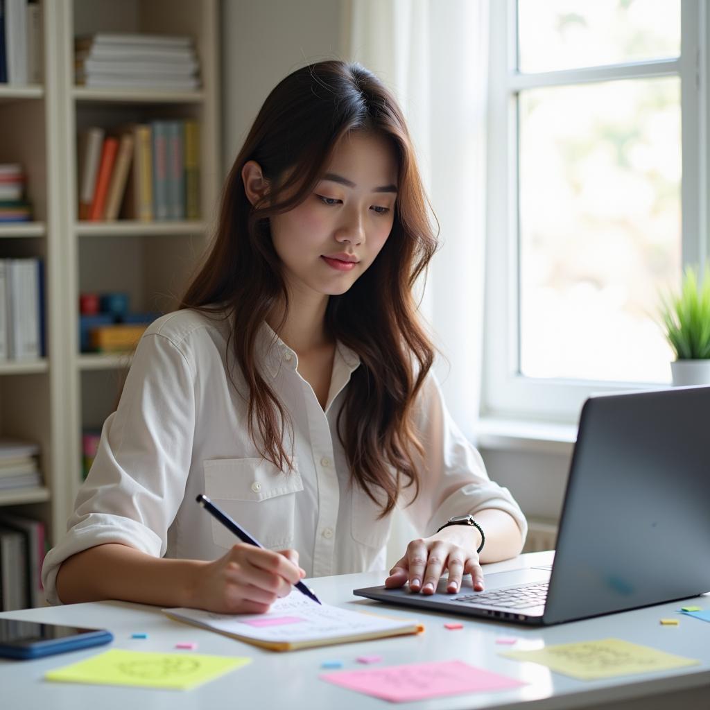 Học viên luyện tập quản lý thời gian cho IELTS Speaking Part 1 với các câu hỏi về deadline