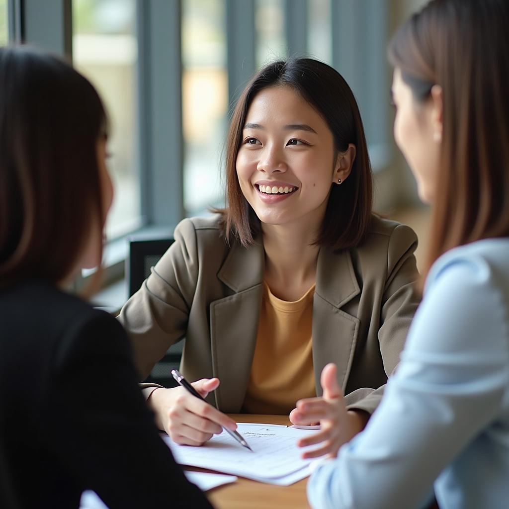 Học viên tự tin thảo luận IELTS Speaking Part 3 về vai trò người truyền cảm hứng trong xã hội