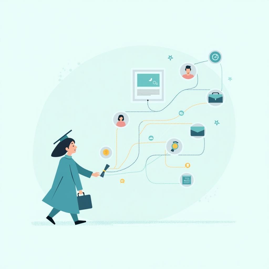 Hình minh họa tác động của vay sinh viên tới cơ hội việc làm và band điểm IELTS