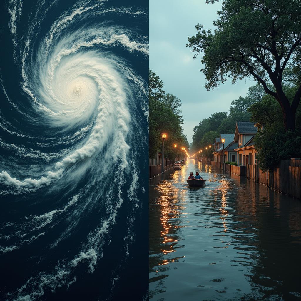 Hậu quả tàn phá của bão Harvey minh họa cho bài thi IELTS Speaking