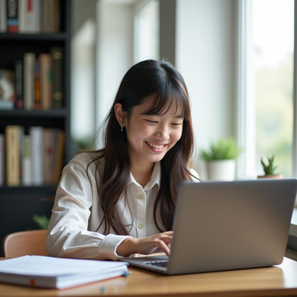 Thí sinh IELTS Speaking thể hiện niềm vui khi nhận được kết quả tốt trong kỳ thi quan trọng