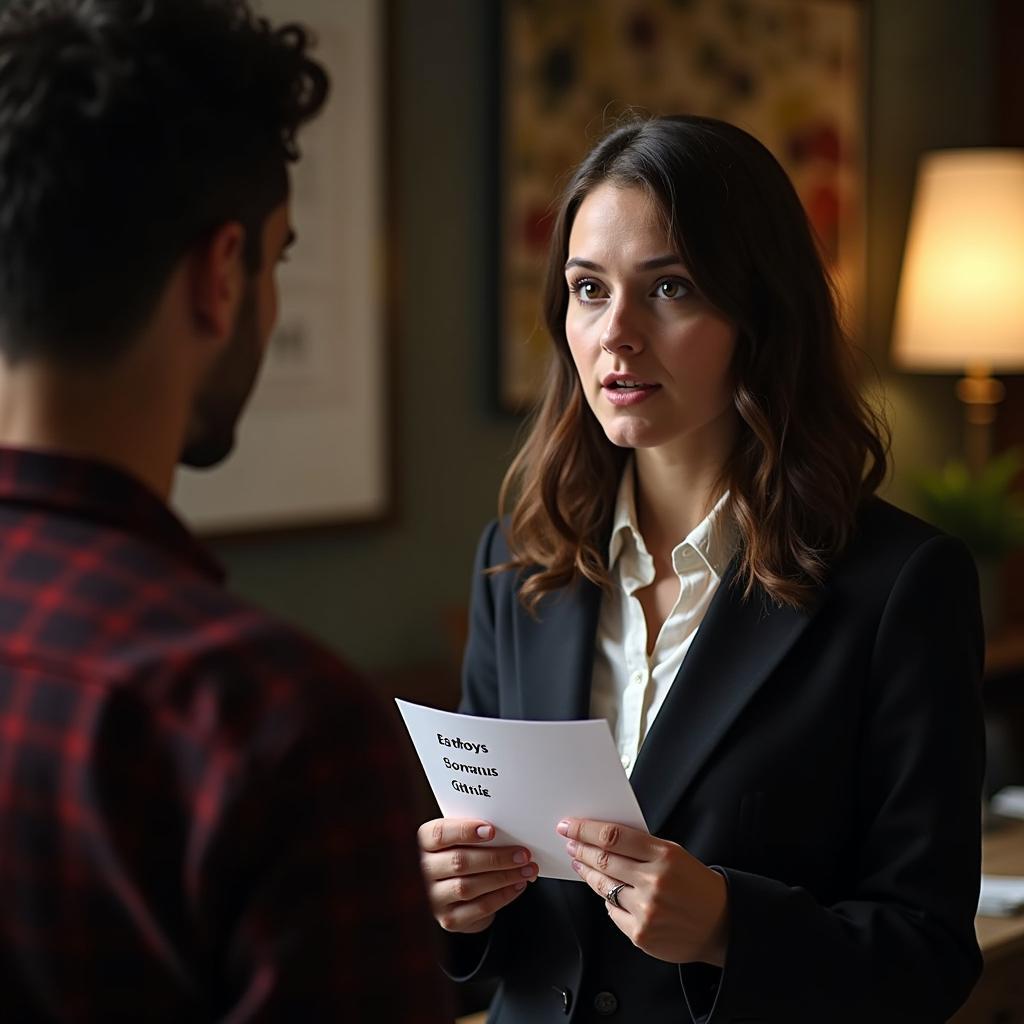 Thí sinh IELTS đang trình bày độc thoại về nhân vật điện ảnh yêu thích trong Part 2