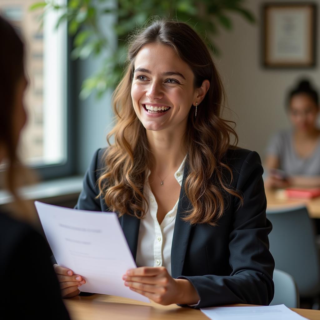 Thí sinh IELTS đang trình bày bài nói Part 2 về người có ảnh hưởng tích cực