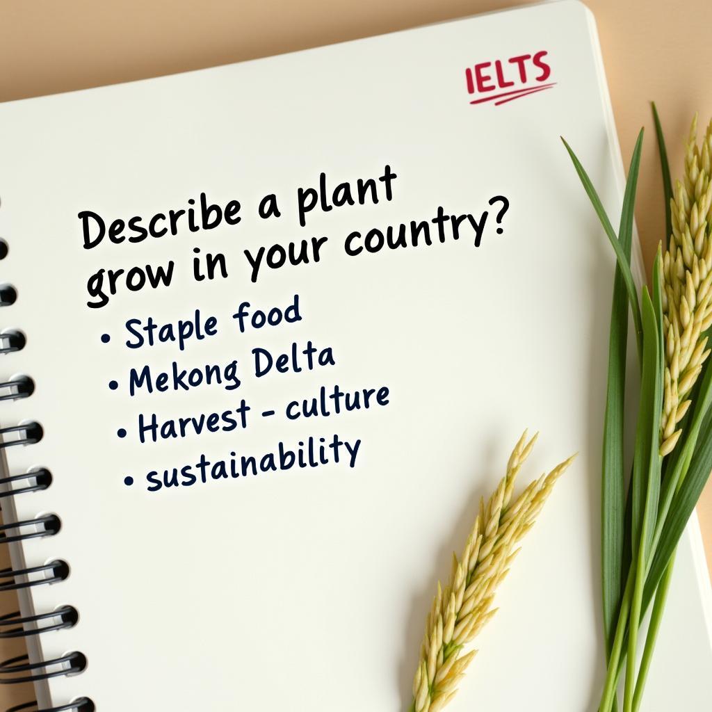 Cue card describe a plant grown in your country voi ghi chu tu khoa va so do y