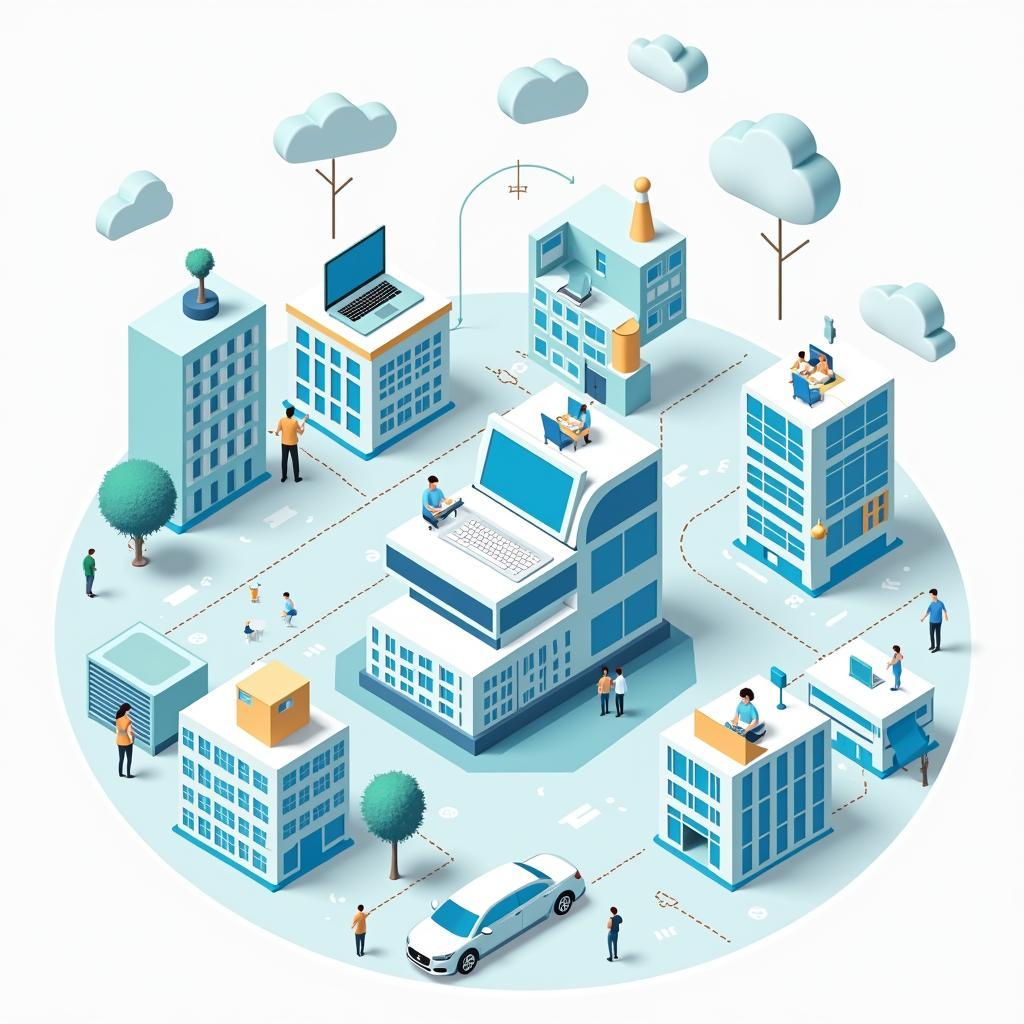 Biểu đồ minh họa các tác động xã hội kinh tế của xu hướng làm việc từ xa toàn cầu