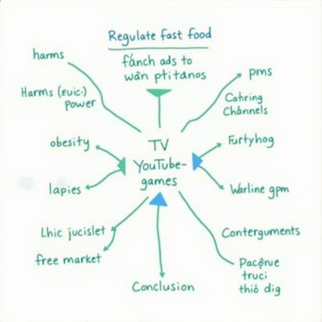 Minh họa dàn ý IELTS Writing Task 2 về fast food advertising