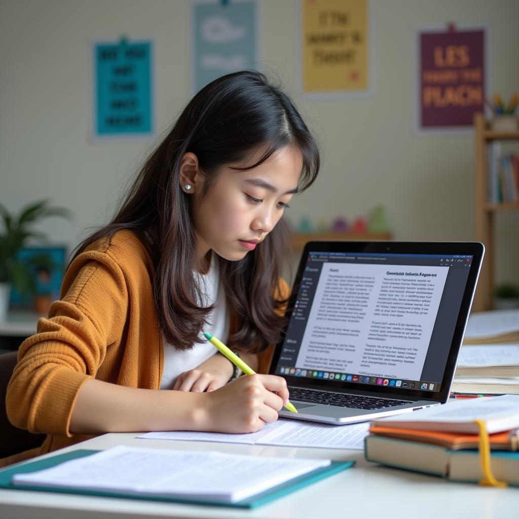 Học viên IELTS nghiên cứu bài mẫu về chính phủ cung cấp internet miễn phí với điểm số cao