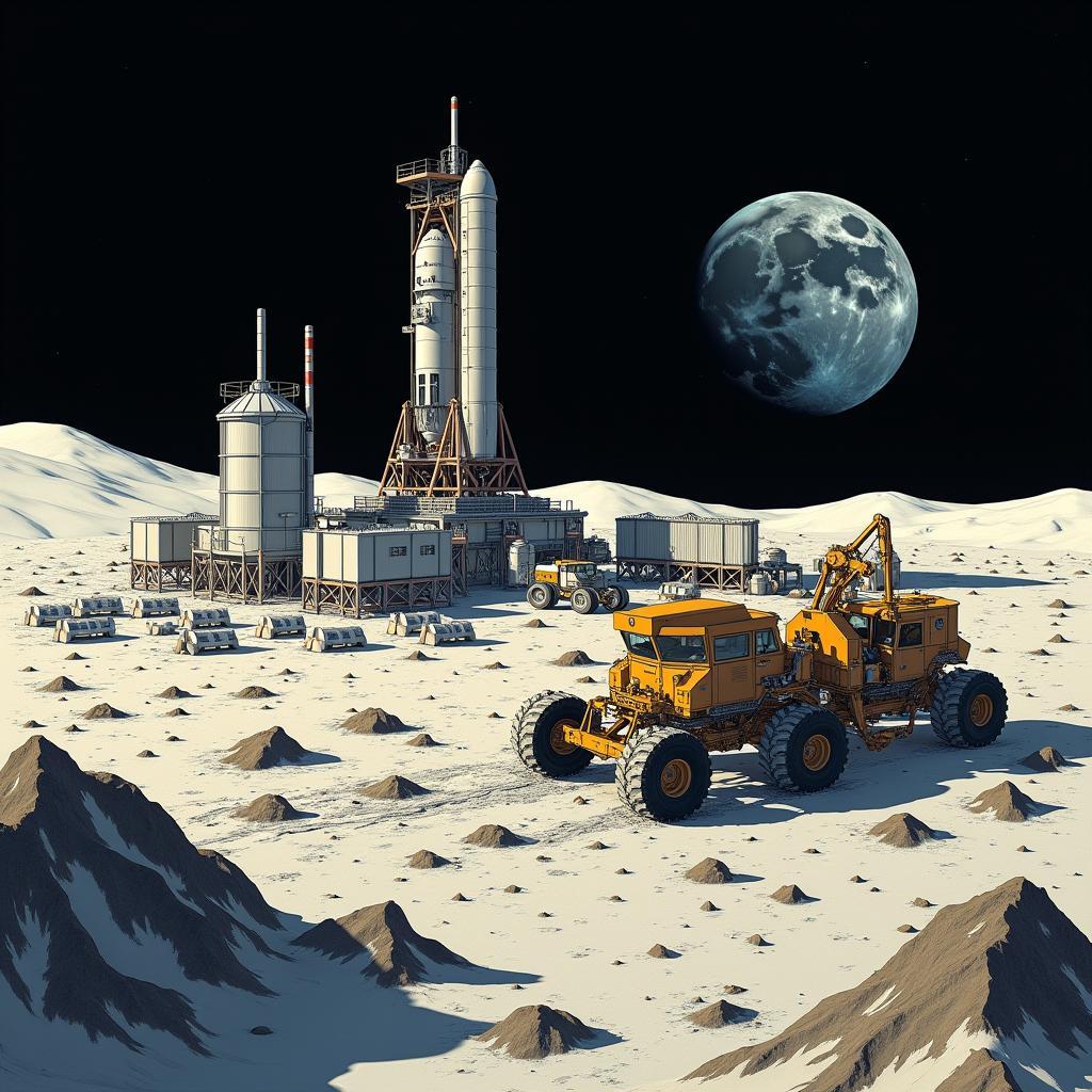 Mô phỏng khai thác helium-3 trên bề mặt Mặt Trăng cho năng lượng tương lai