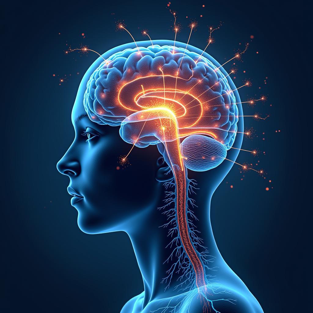 Minh họa về khoa học thần kinh và quá trình xử lý câu chuyện trong não bộ liên quan đến giáo dục lãnh đạo