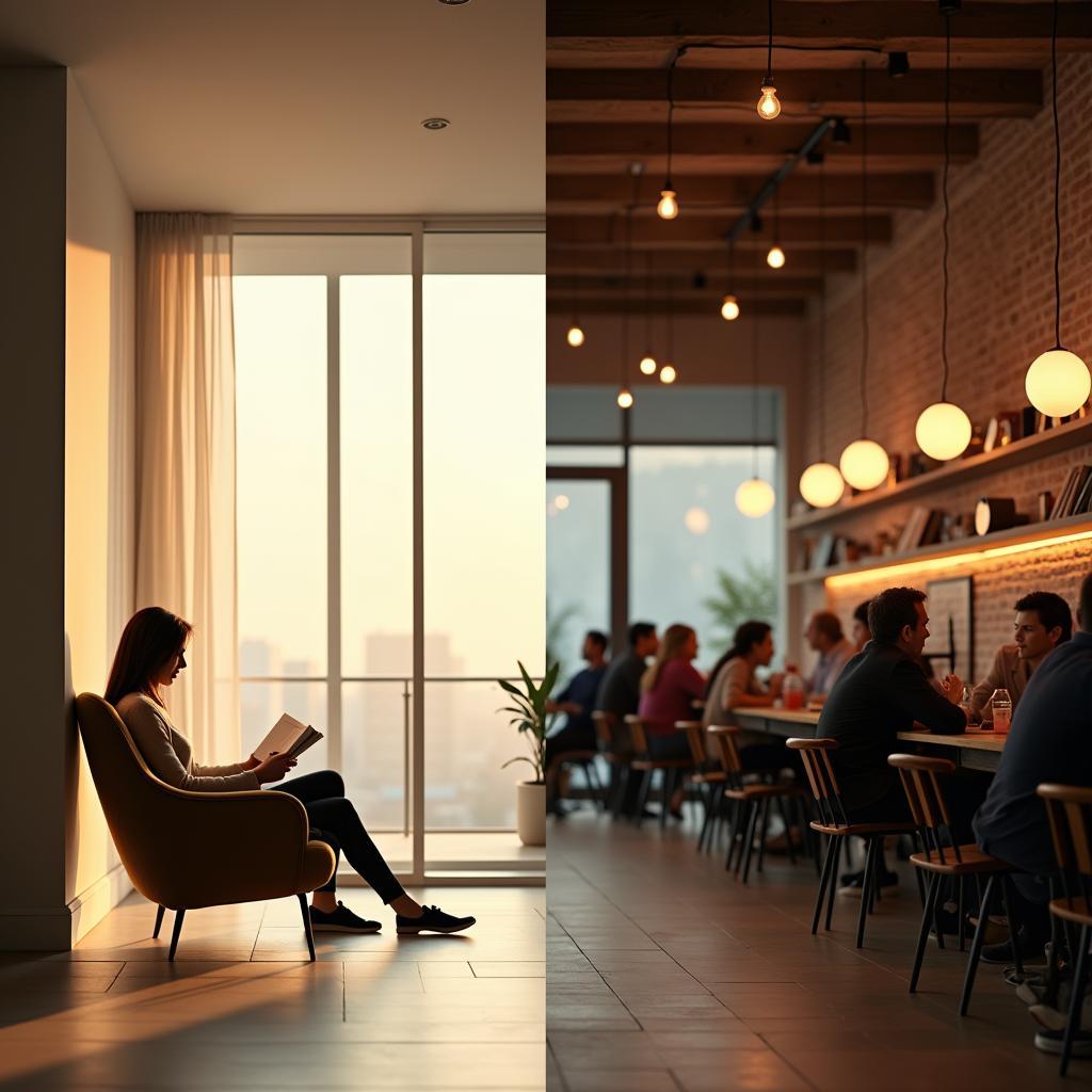 Không gian thư giãn khác nhau phù hợp cho người hướng nội và hướng ngoại trong IELTS Speaking