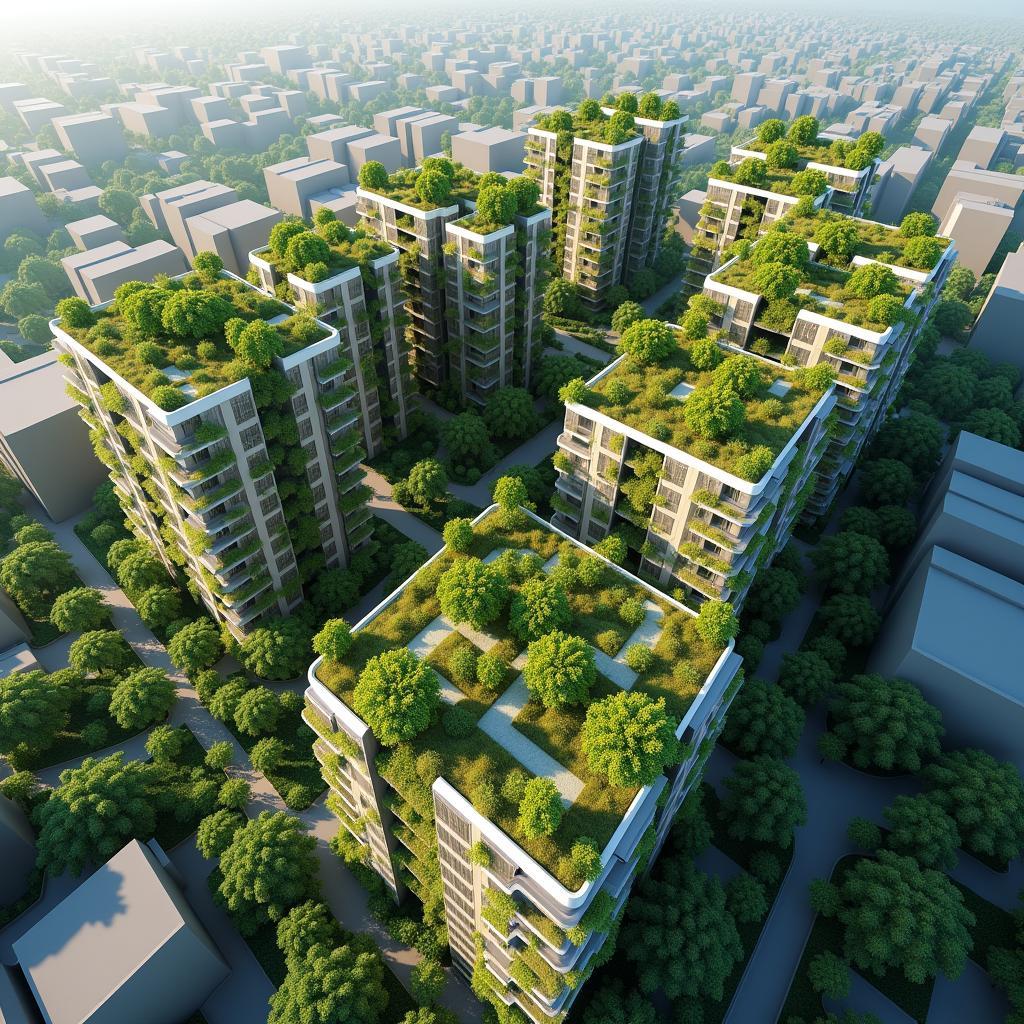 Công viên xanh và khu vườn thẳng đứng trong kiến trúc đô thị bền vững