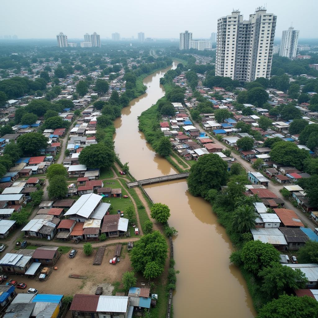 Khu ổ chuột đô thị đối mặt với nguy cơ lũ lụt và tác động biến đổi khí hậu thiếu hạ tầng phục hồi