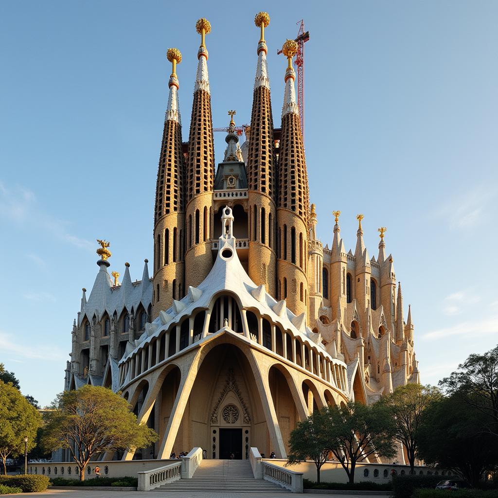 Kiến trúc độc đáo của nhà thờ Sagrada Familia Barcelona với thiết kế Gaudi nổi tiếng