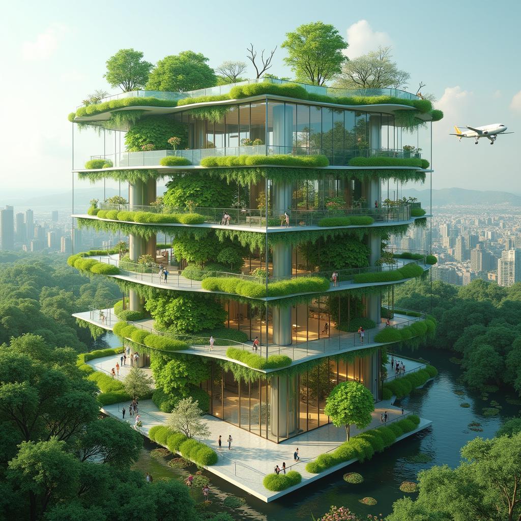 Kiến trúc xanh tương lai với công nghệ sinh học và vật liệu bền vững tiên tiến