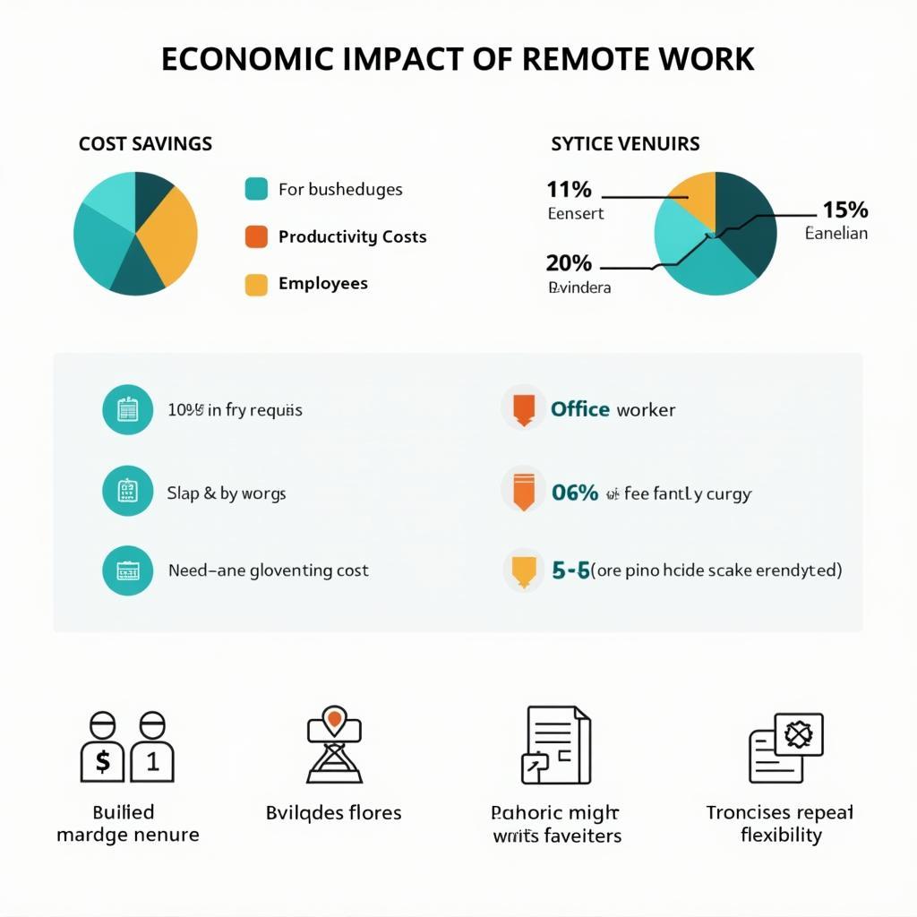 Biểu đồ phân tích tác động kinh tế của làm việc từ xa lên năng suất lao động và tiết kiệm chi phí doanh nghiệp