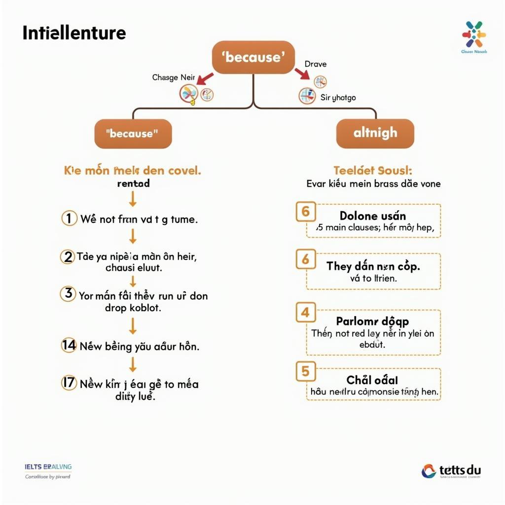 Liên từ phụ thuộc Because và Although giúp tạo câu phức đạt Band 7 IELTS