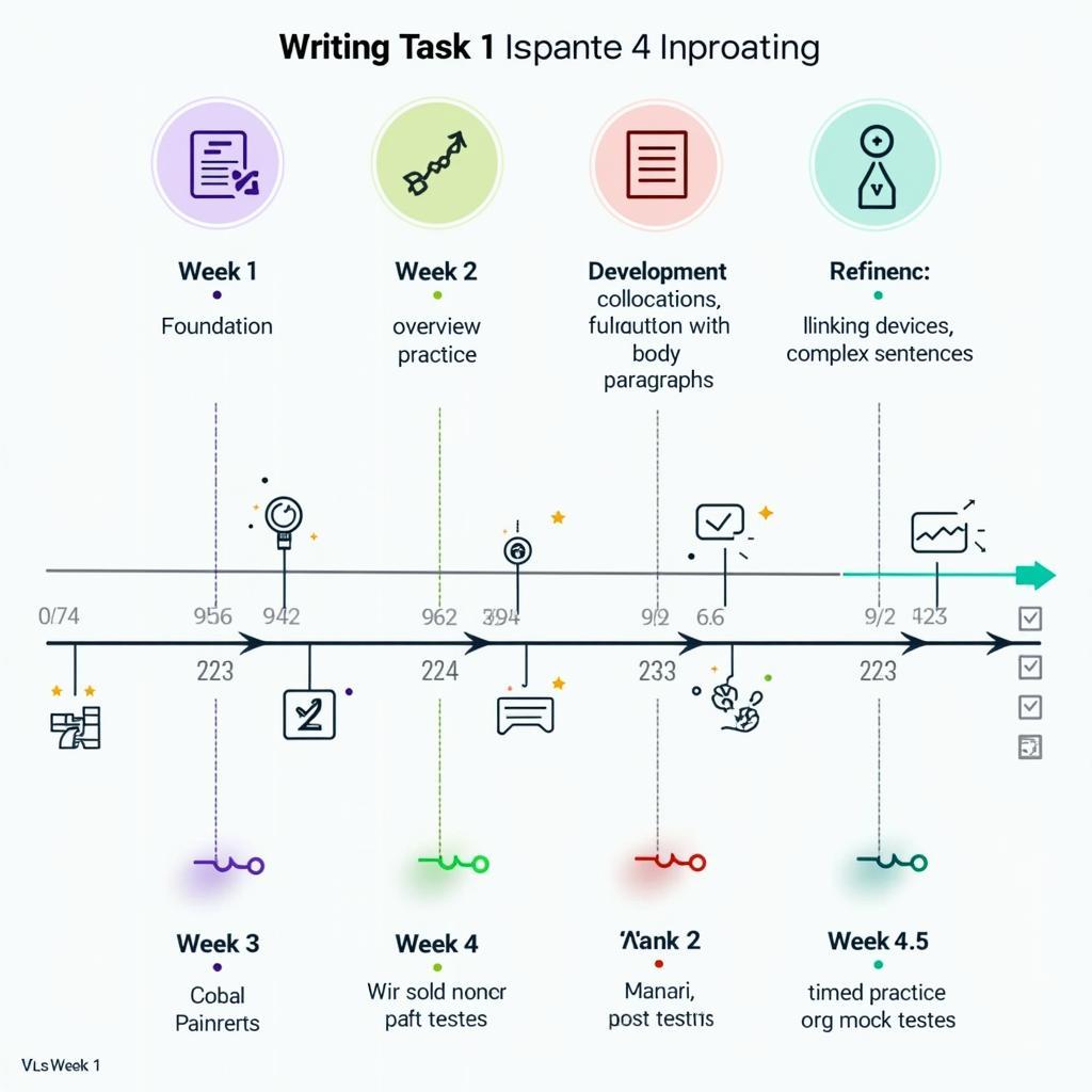 Lộ trình học tập chi tiết 4 tuần để cải thiện kỹ năng viết IELTS Writing Task 1 từ band 6 lên band 8