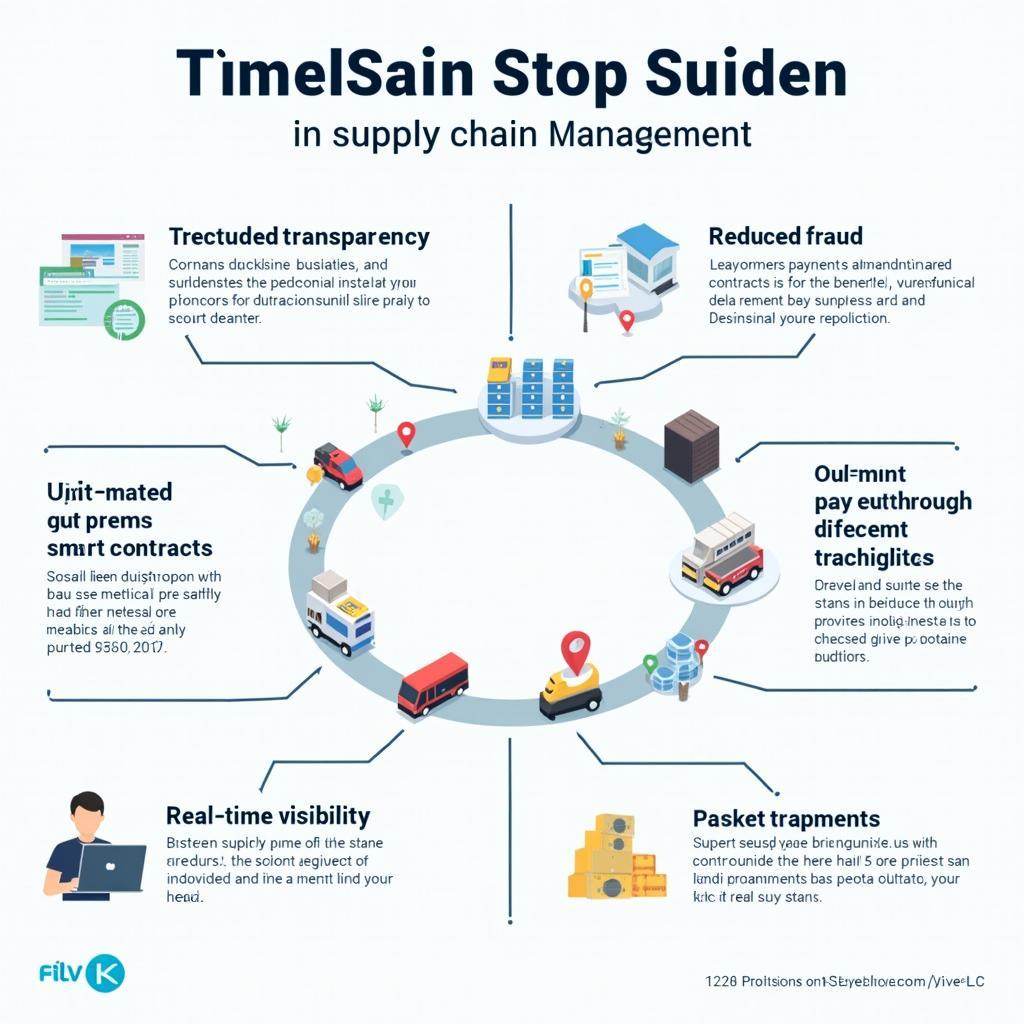 Biểu đồ minh họa các lợi ích của công nghệ blockchain trong quản lý chuỗi cung ứng hiện đại