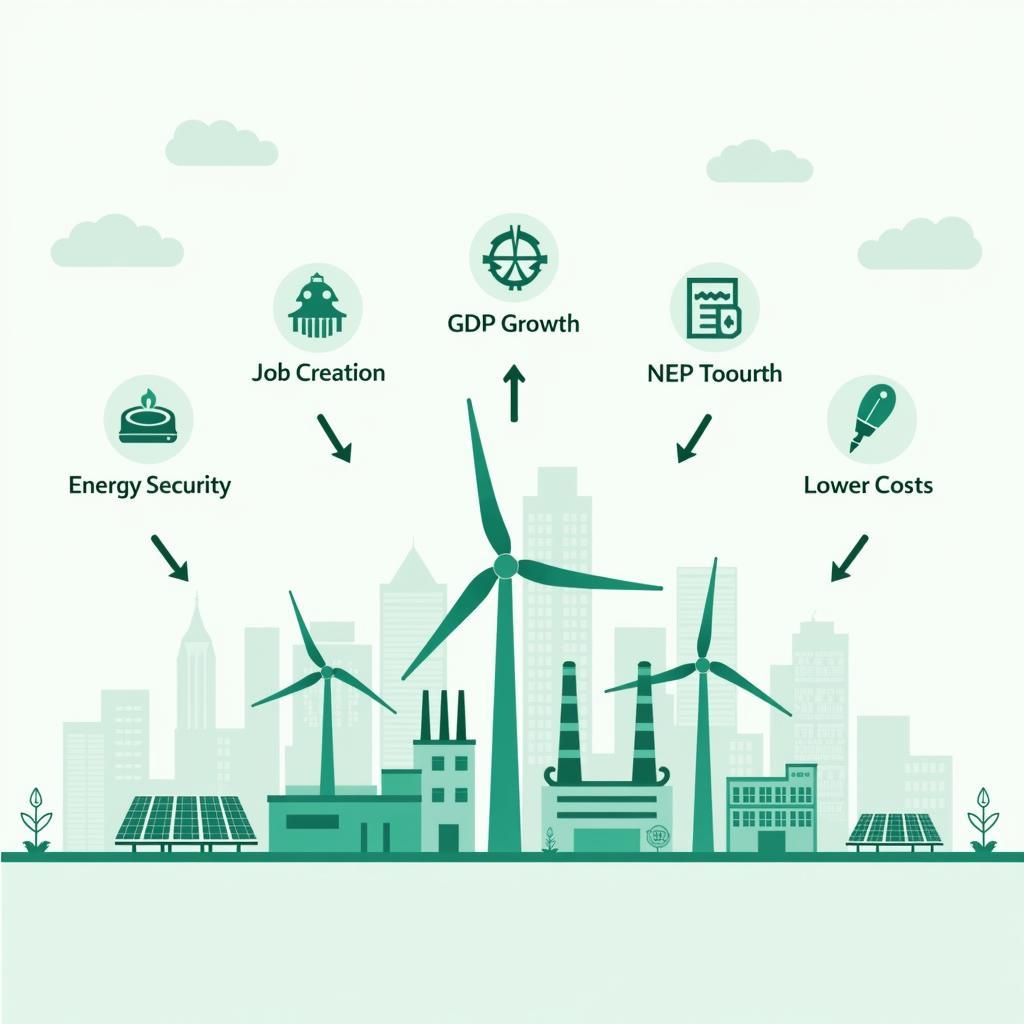 Hinh anh ve benefits of renewable energy for the economy va IELTS Writing Task 2