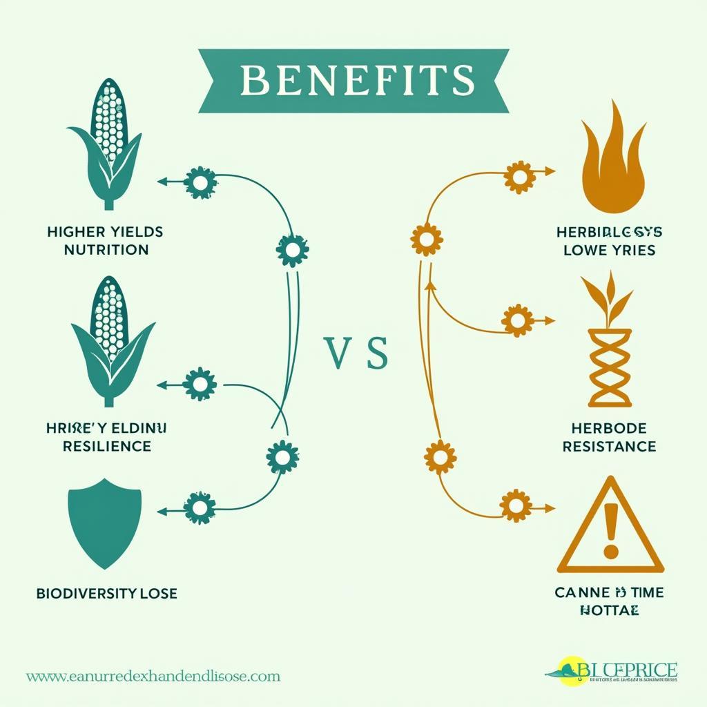 Minh họa lợi ích và rủi ro của cây trồng biến đổi gen trong IELTS Writing Task 2