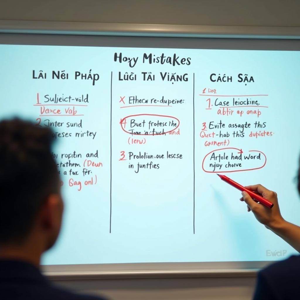 Minh họa các lỗi ngữ pháp và từ vựng phổ biến trong bài IELTS Writing Task 2 Band 5-6 về sức khỏe tâm thần