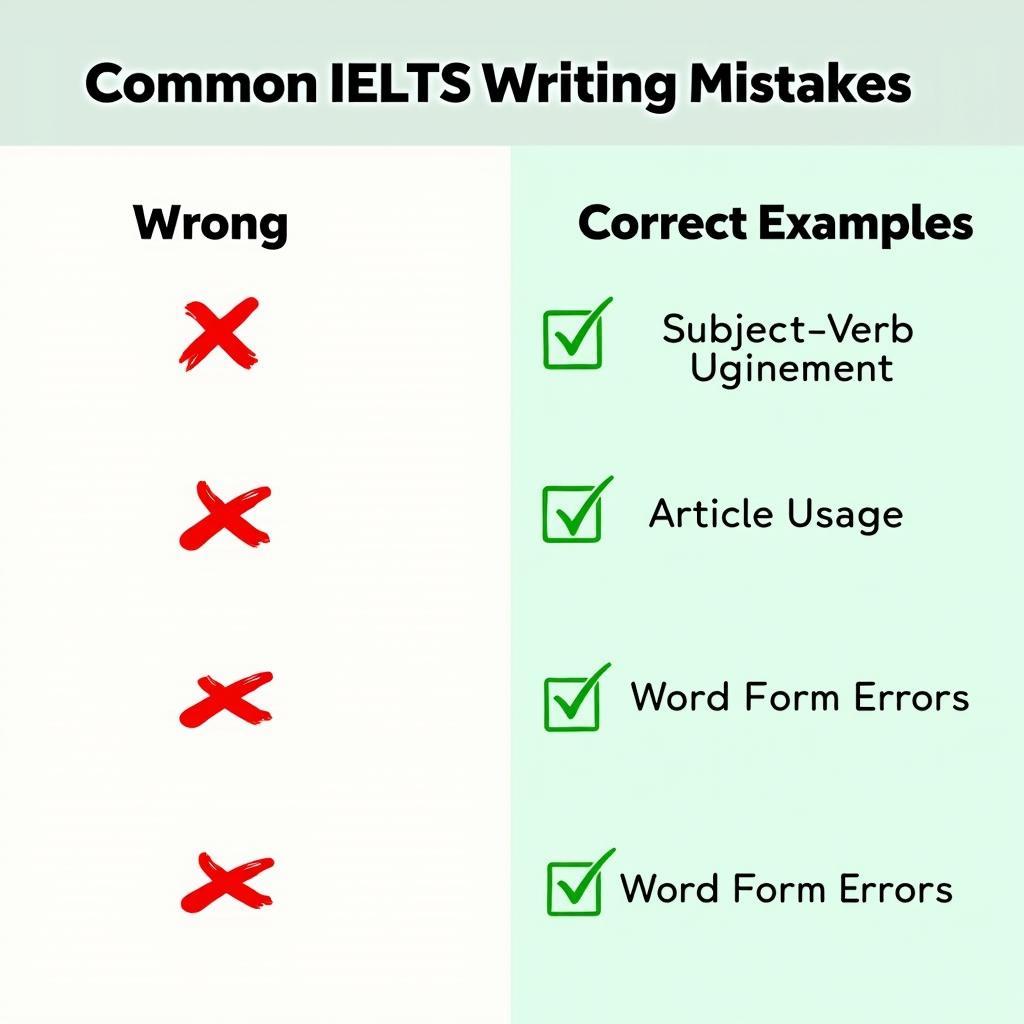 Những lỗi sai thường gặp trong bài thi IELTS Writing Task 2 ở band điểm thấp