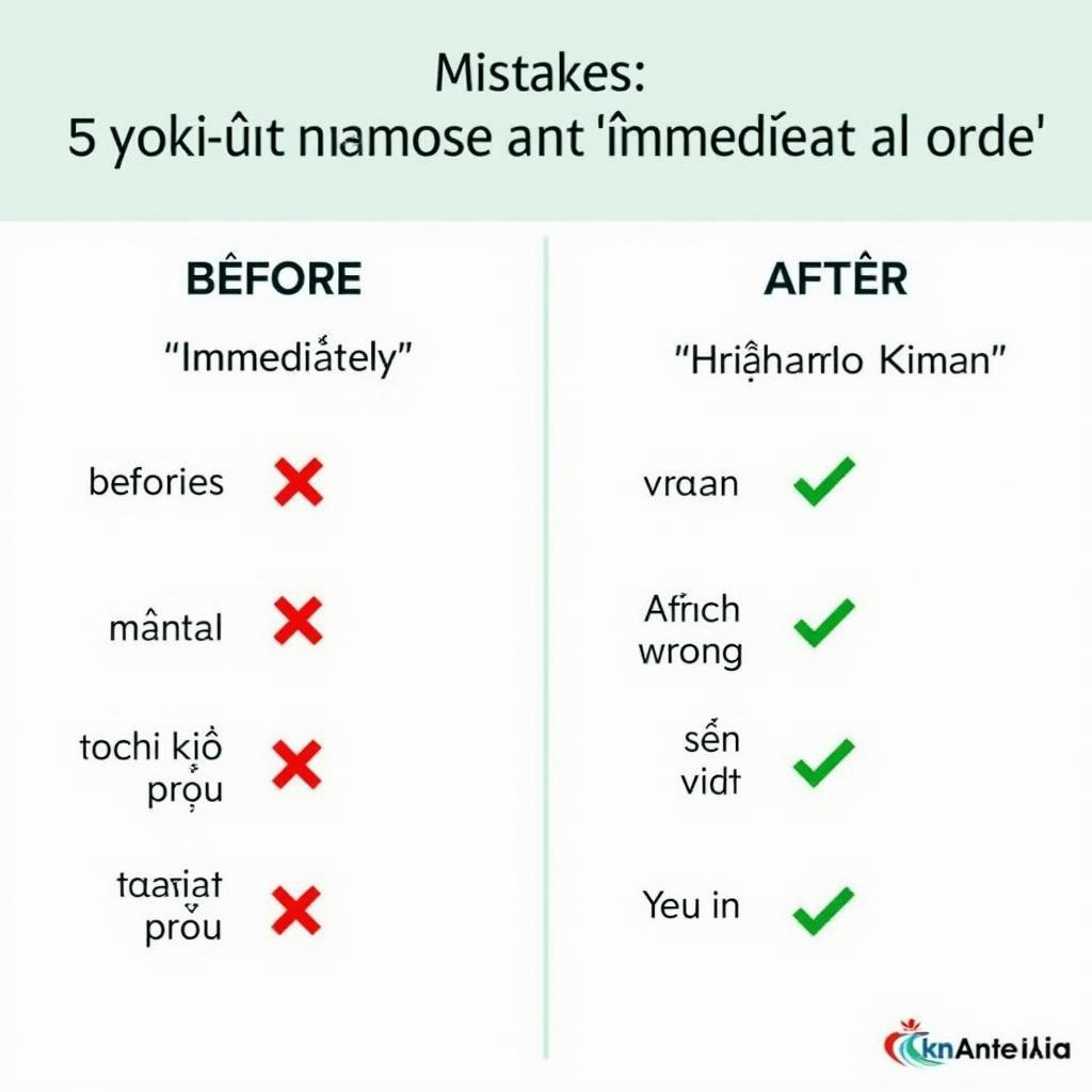 Infographic lỗi sai phổ biến khi sử dụng immediately và at once trong IELTS cho người Việt