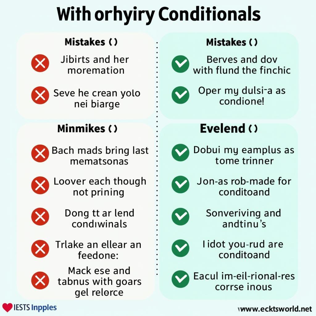 Infographic minh họa 7 lỗi thường gặp khi sử dụng conditionals với otherwise trong IELTS kèm cách sửa