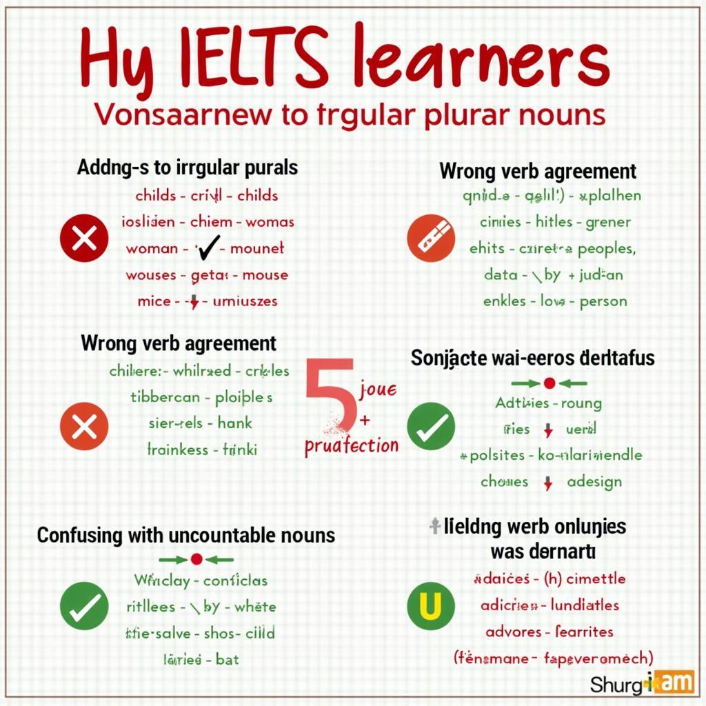 Top 5 lỗi thường gặp khi sử dụng danh từ số nhiều bất quy tắc mà học viên Việt Nam mắc phải trong IELTS với cách sửa chi tiết