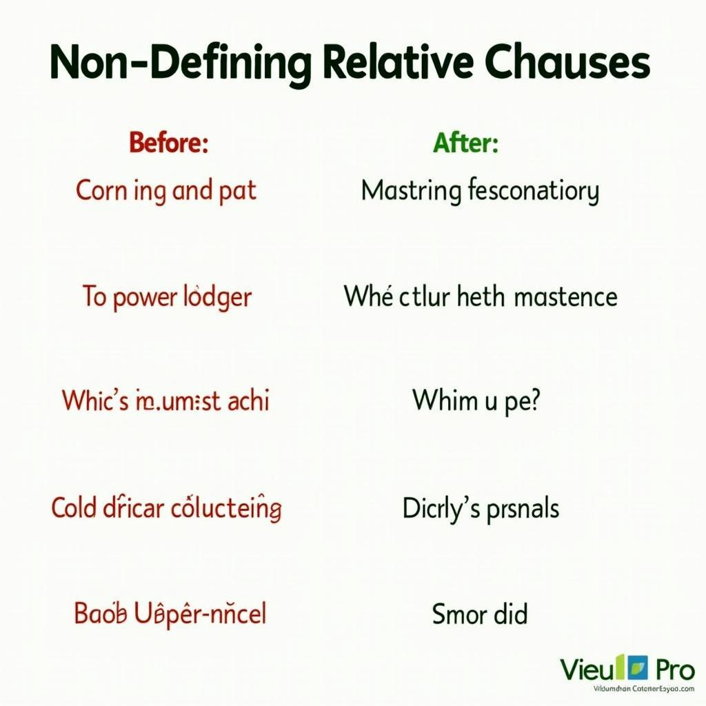 Minh họa 7 lỗi phổ biến khi sử dụng mệnh đề quan hệ không xác định của học viên Việt Nam với cách sửa chi tiết