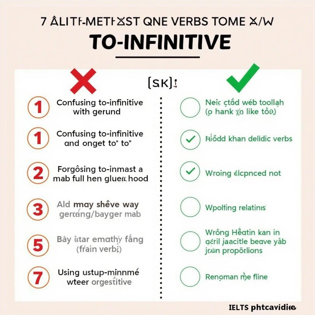 Infographic lỗi thường gặp khi sử dụng to-infinitive và gerund trong IELTS của học viên Việt Nam