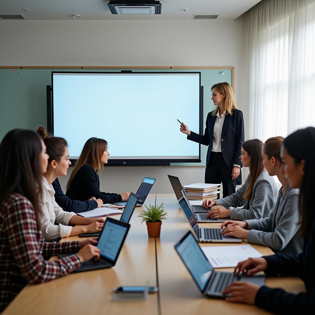 Lớp học tích hợp công nghệ hiện đại trong giáo dục IELTS Writing Task 2