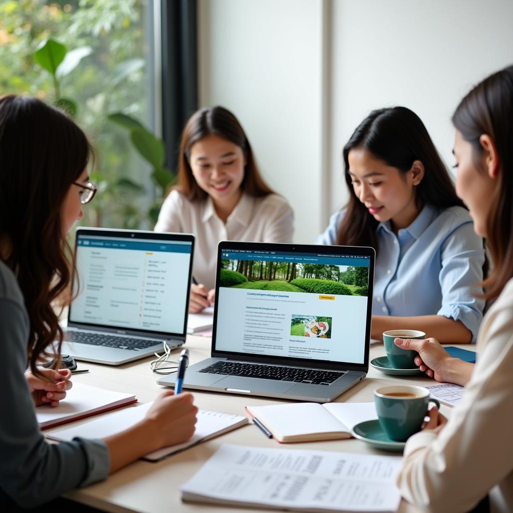 Học viên luyện tập viết IELTS Writing Task 2 về chủ đề biến đổi khí hậu và nông nghiệp