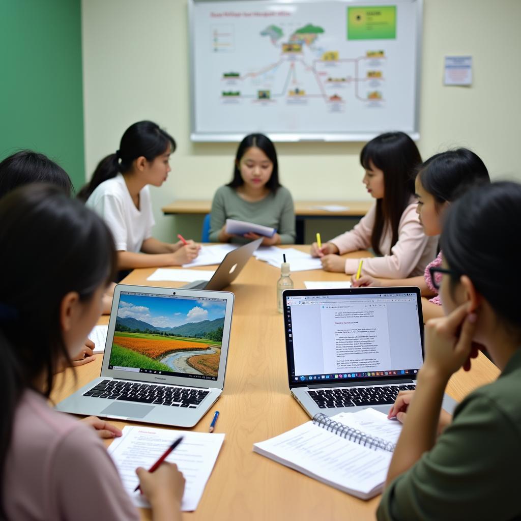 Học viên luyện tập IELTS Writing Task 2 về chủ đề nông nghiệp và biến đổi khí hậu