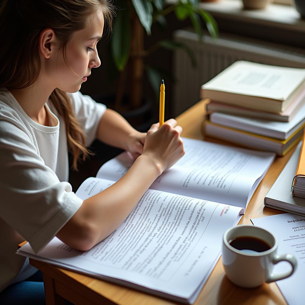 Học viên ghi chú và luyện tập ngữ pháp từ vựng nâng cao cho IELTS Speaking