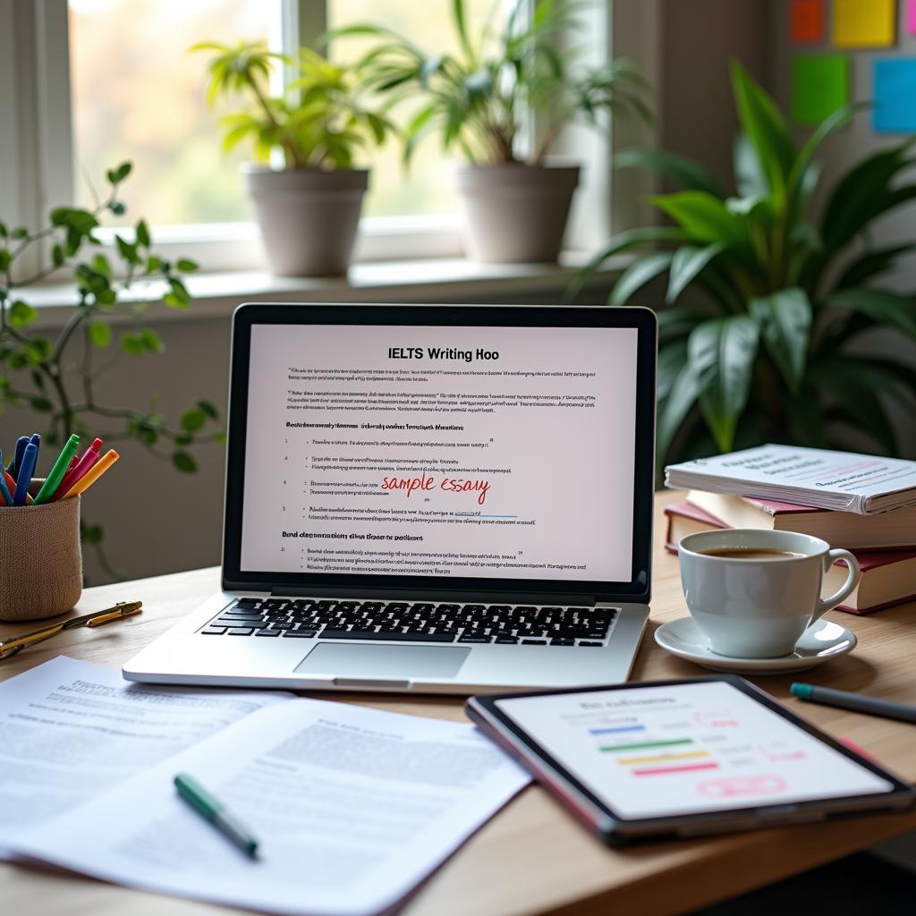 Không gian học tập với tài liệu luyện IELTS Writing Task 2
