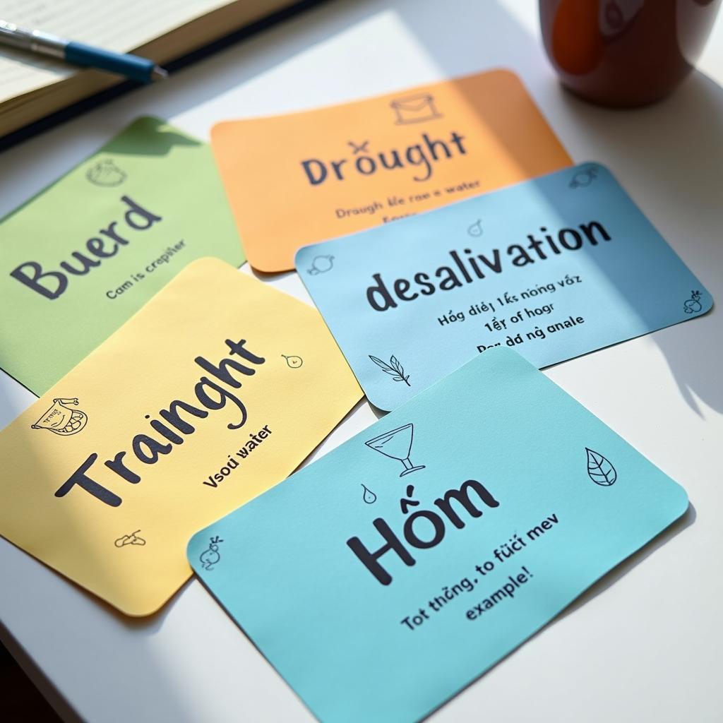 Flashcards từ vựng chủ đề tài nguyên nước cho IELTS Speaking với hình minh họa