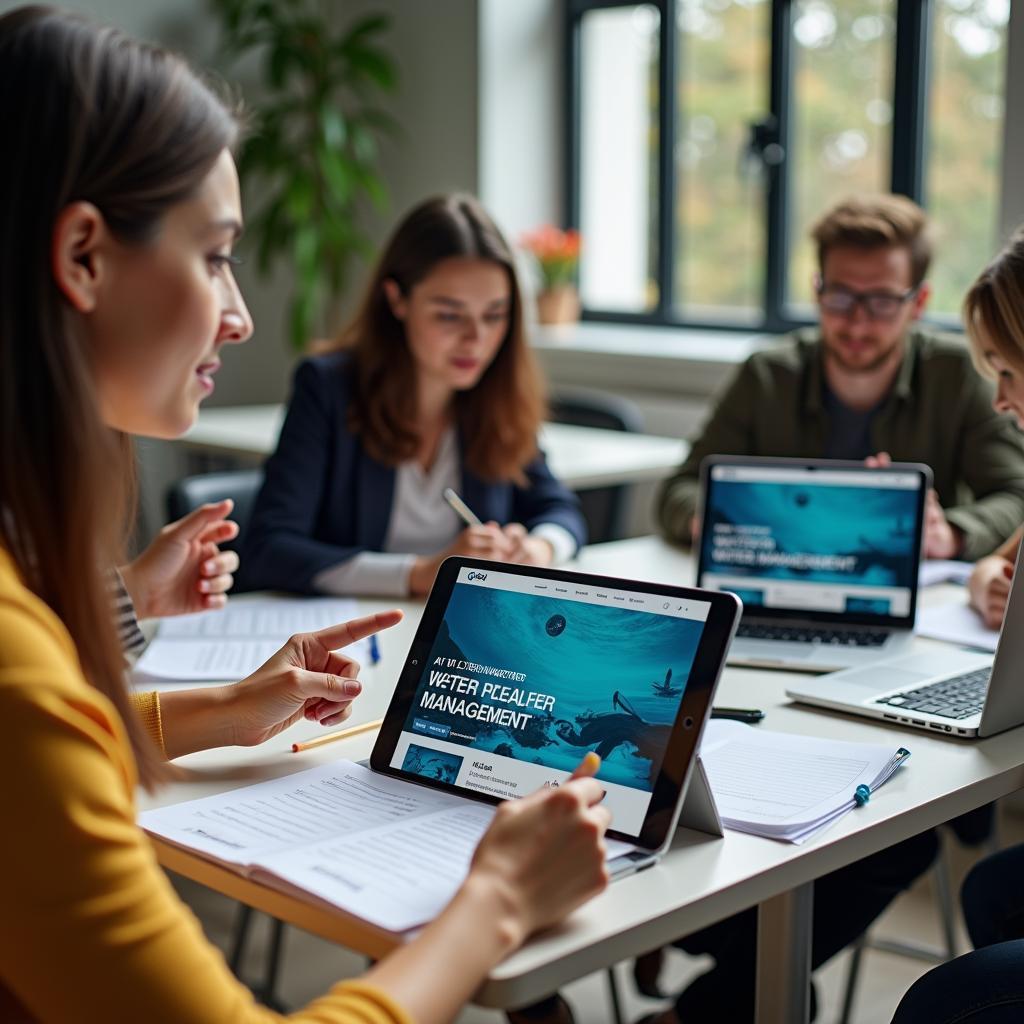 Học viên luyện thi IELTS Reading với chủ đề AI quản lý nước và giảm lãng phí tài nguyên