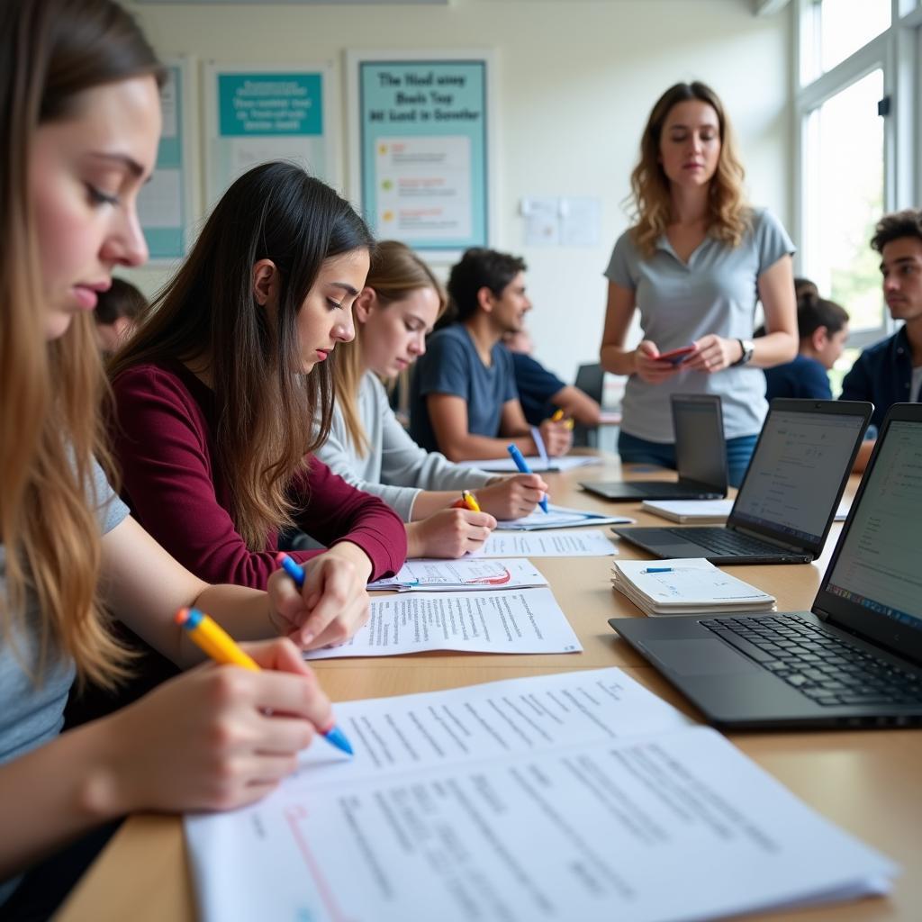 Học viên đang luyện tập IELTS Reading với chủ đề trí tuệ nhân tạo trong y tế